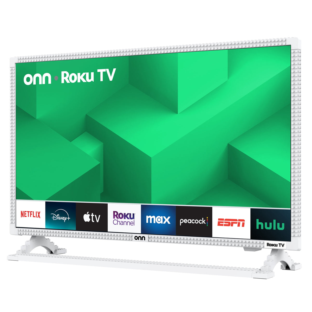 onn 32 in 1080p FHD Building Block Smart Roku TV, White, TVBBWTE36014570
