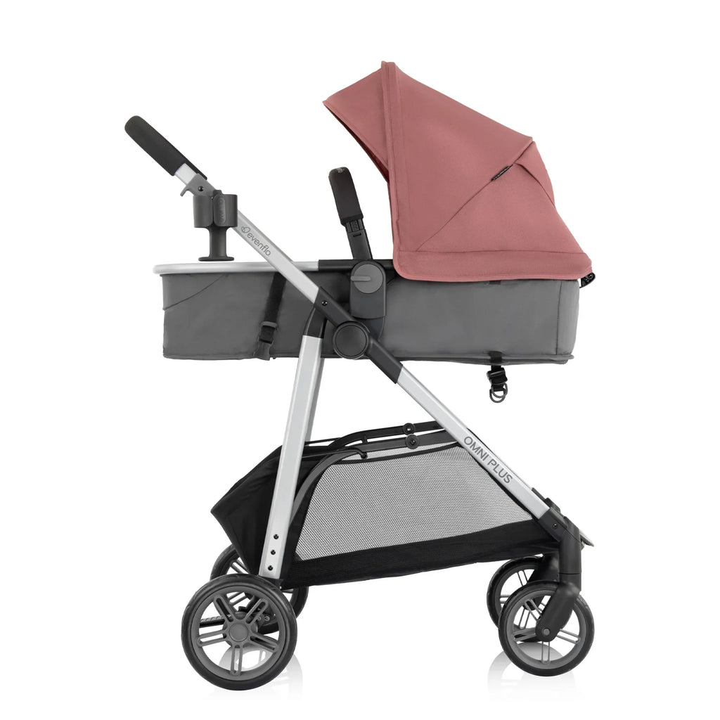 2026 NewEvenflo Omni Plus Modular Travel System with LiteMax Sport Infant Car Seat, Mylar Gray, Unisex