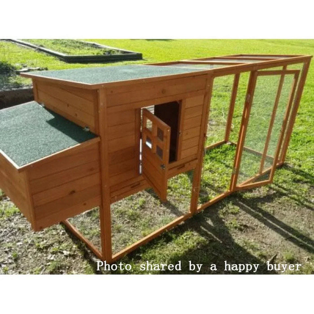 2026 NewChicken Coop Large 95" Deluxe Solid wood Hen Chicken Cage House Coop Huge with Run nesting box
