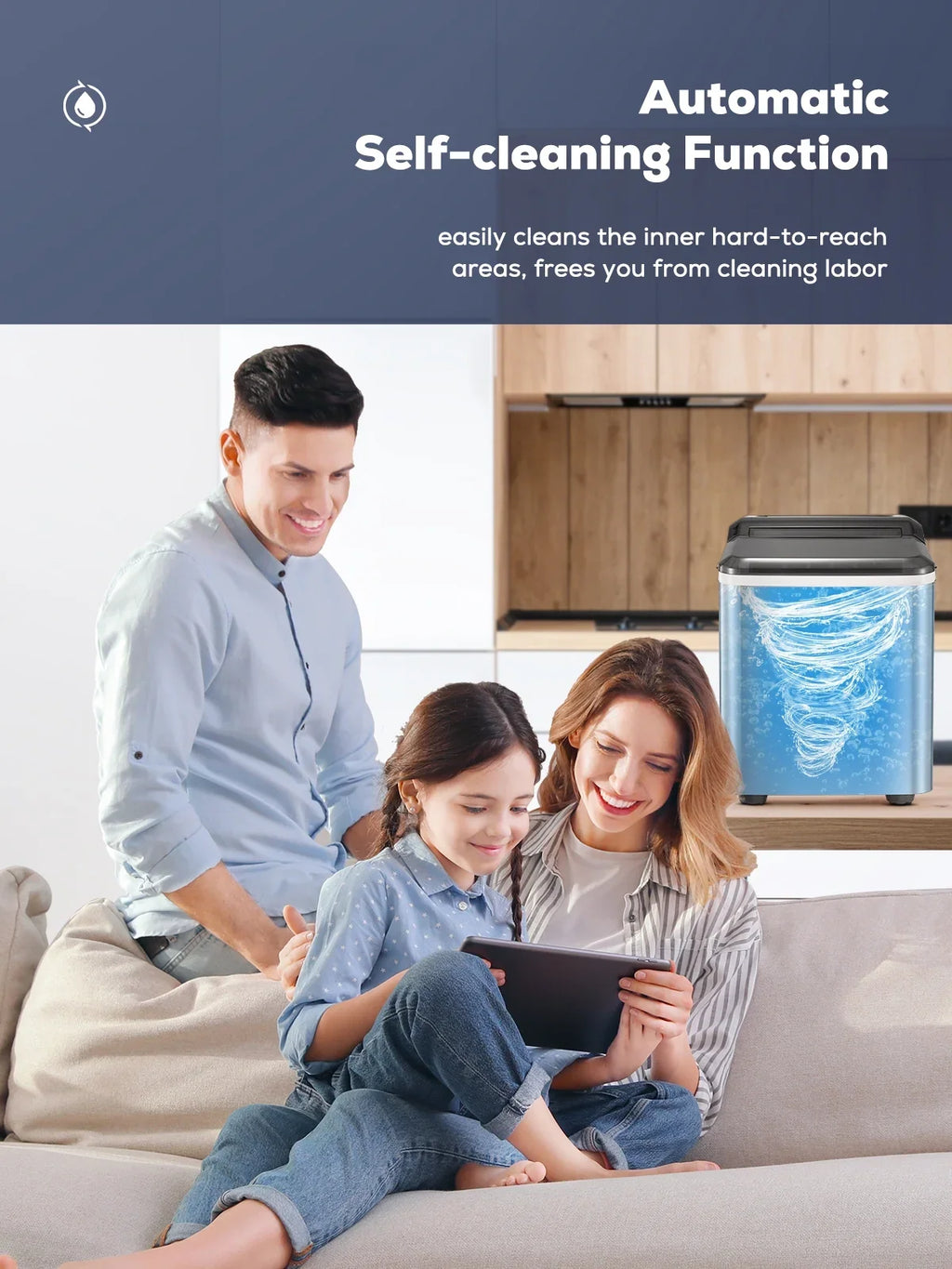 2026 NewFOHERE Ice Maker Countertop 2 Sizes, 28lbs in 24h, 9 Bullet Ice in 6M, Selfclean, Stainless Steel