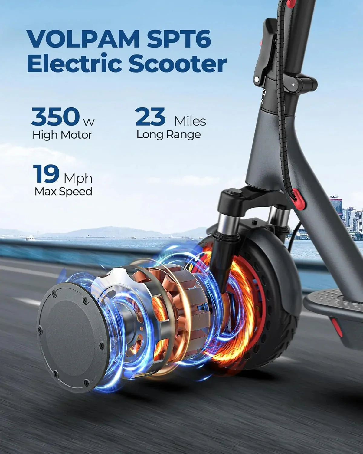 2026 NewElectric scooter, 350W/500W powerful motor, 8.5"/10" solid rubber tires, 19/22 mph, 28/21/12 mile range, dual brakes