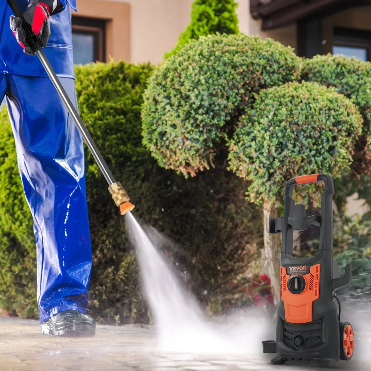 2026 NewBENTISM Electric Pressure Washer 2150 PSI 1.8 GPM 1800W Cold Water Wheeled