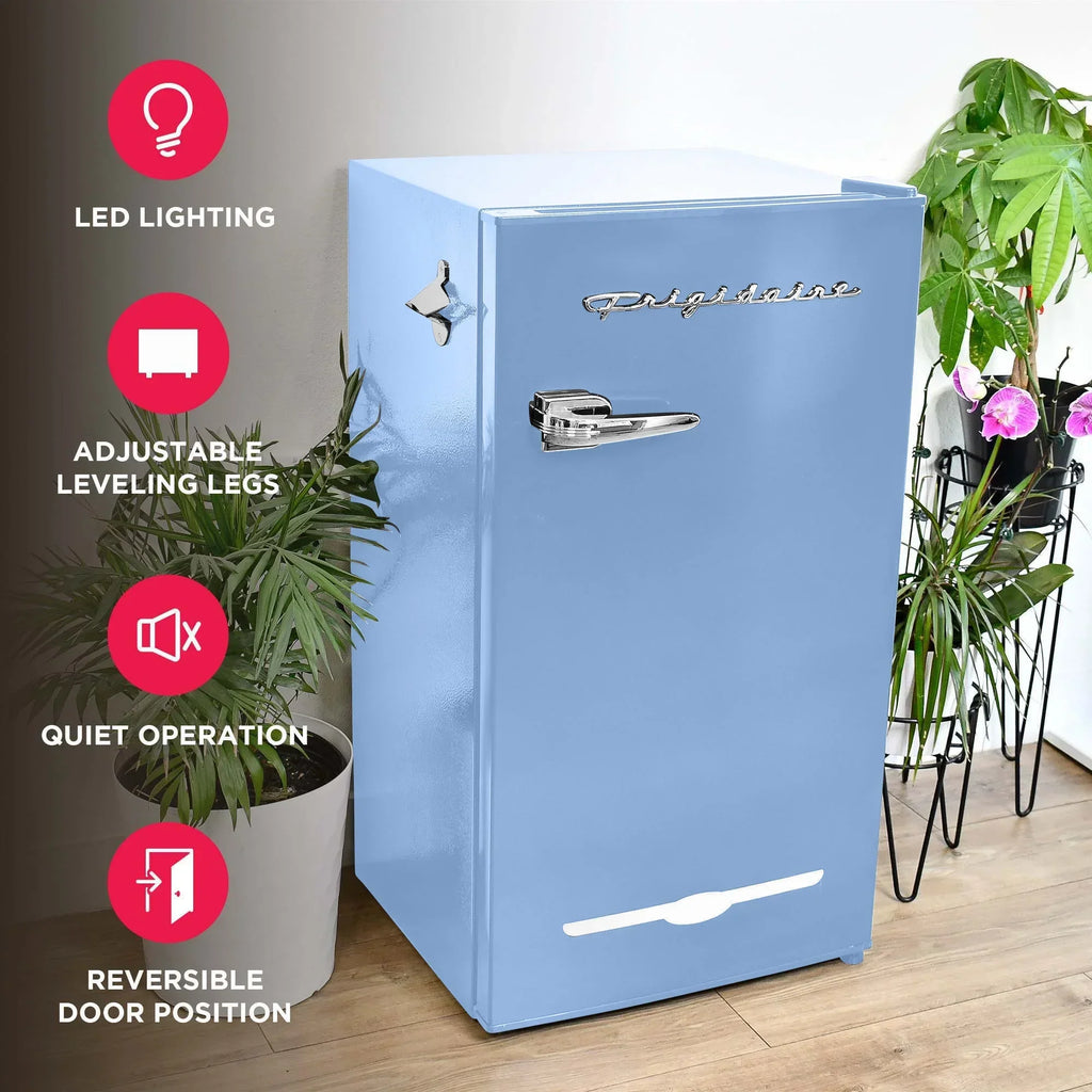 2026 NewFrigidaire EFR376-C-PINK 3.2-Cu.-Ft. 65-Watt Retro Bar Fridge with Side Bottle Opener (Pink)
