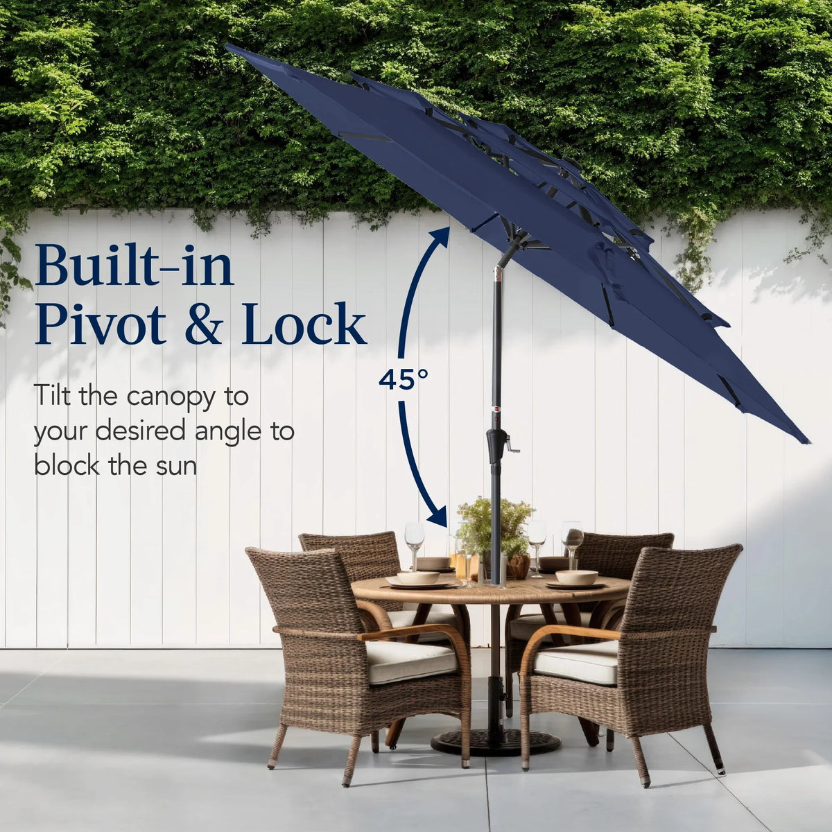 2026 NewBest Choice Products 10ft 3-Tier Patio Umbrella, Market Sun Shade w/ Tilt Adjustment, Easy Crank - Red