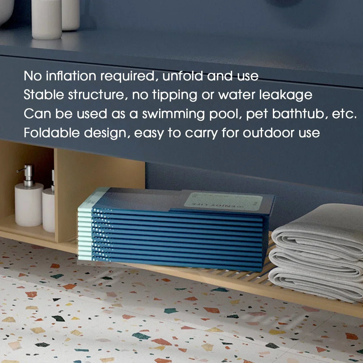 2026 NewFoldable Swimming Pool, Large Non-Inflatable Outdoor Pools for Kids Adults Above Ground Pools, 116in