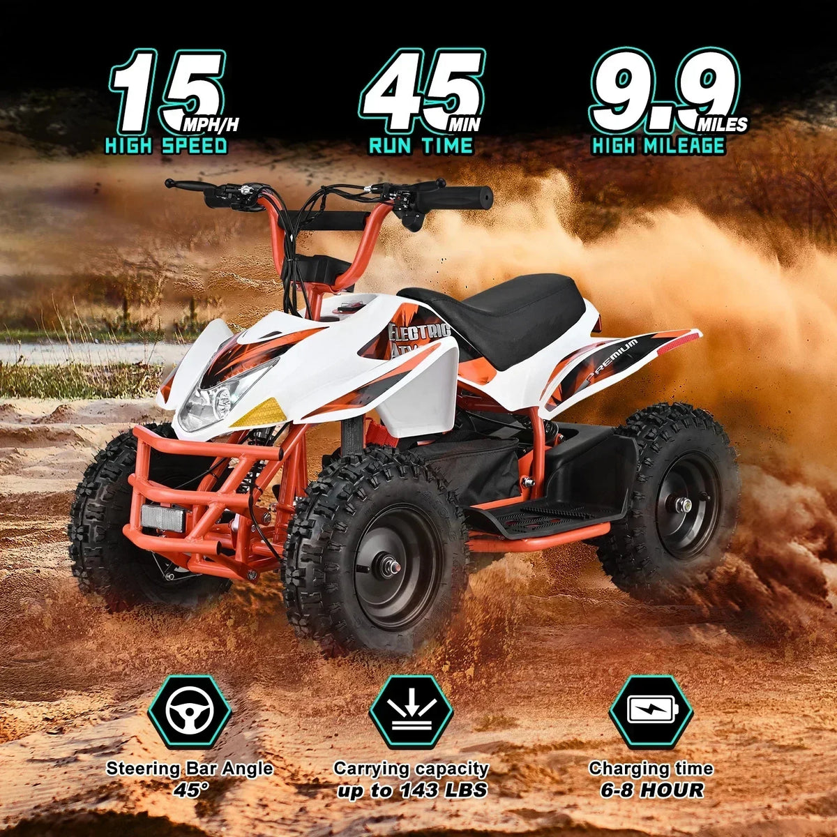 2026 NewAoemoe 500W Ride-On Racer �C 15mph Speed, 36V Battery, 45�C60 Min Play, Blue