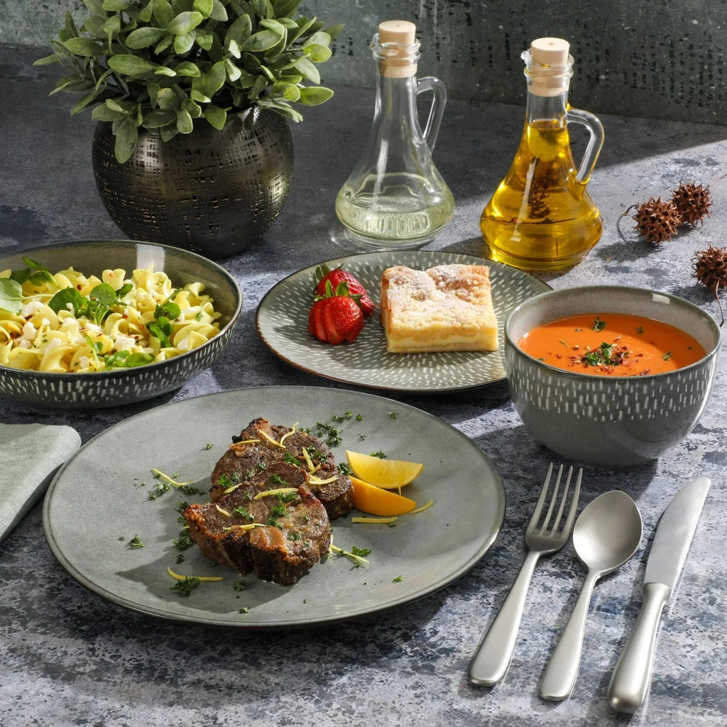 2026 NewGibson Elite Matisse 16-Piece Dinnerware Set - Taupe