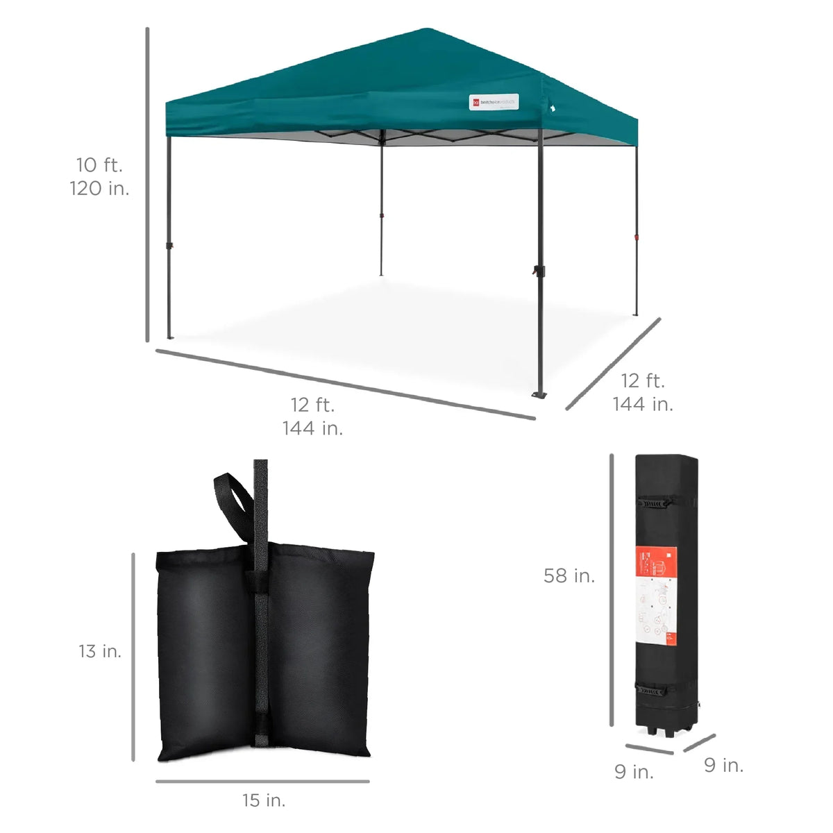 2026 NewBest Choice Products 12x12ft Easy Setup Pop Up Canopy w/ 1-Button Setup, Wheeled Case, 4 Weight Bags - Navy Blue