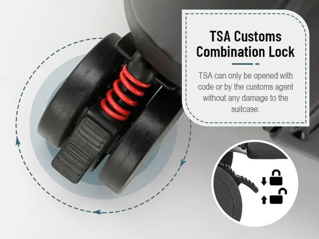 2026 New22 Inch TSA Lock Luggage with for Kids& Adult,Check in Lockable Spinner Wheels Free Luggage Cover and Safety Seatbelt Travel Suitcase