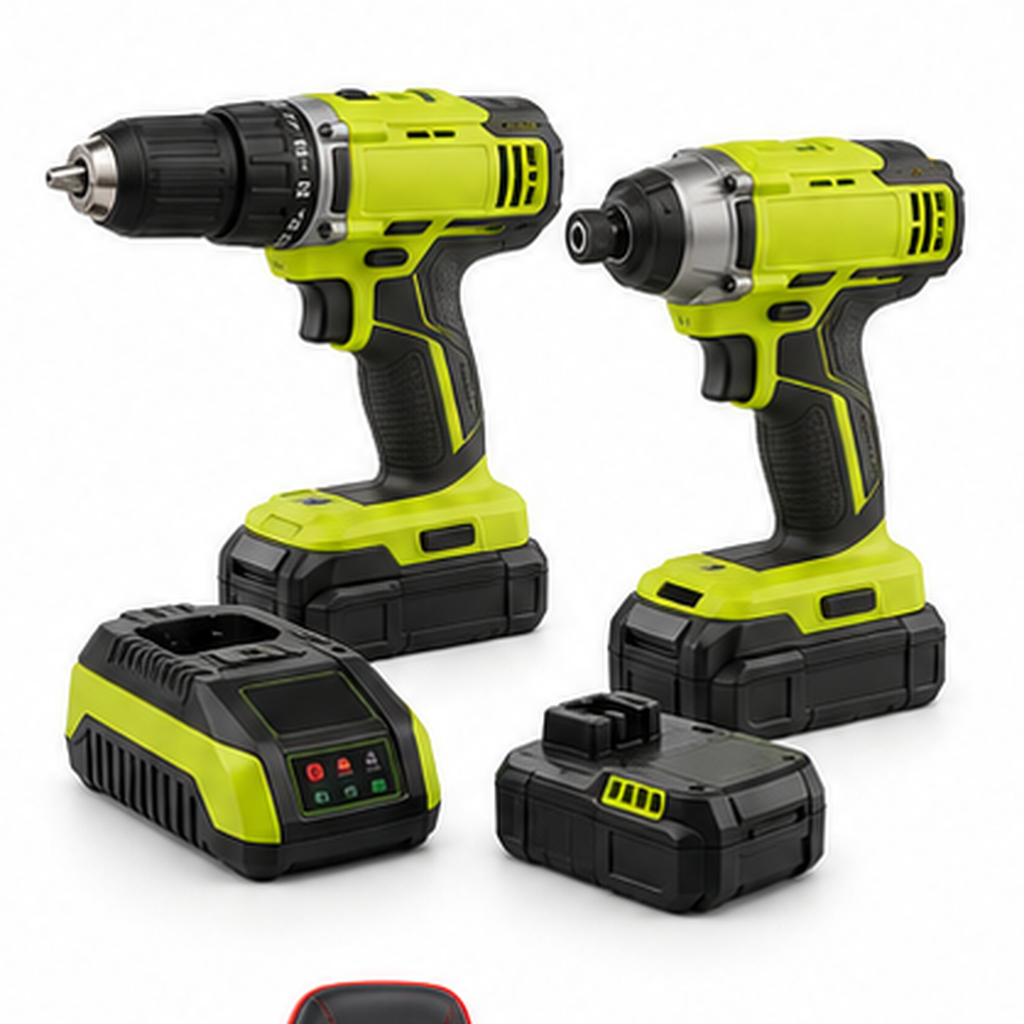 RYOBI ONE+ 18V Cordless 2-Tool Combo Kit with Drill/Driver, Impact Driver, (2) Compact Batteries, and Charger PCL1200K2