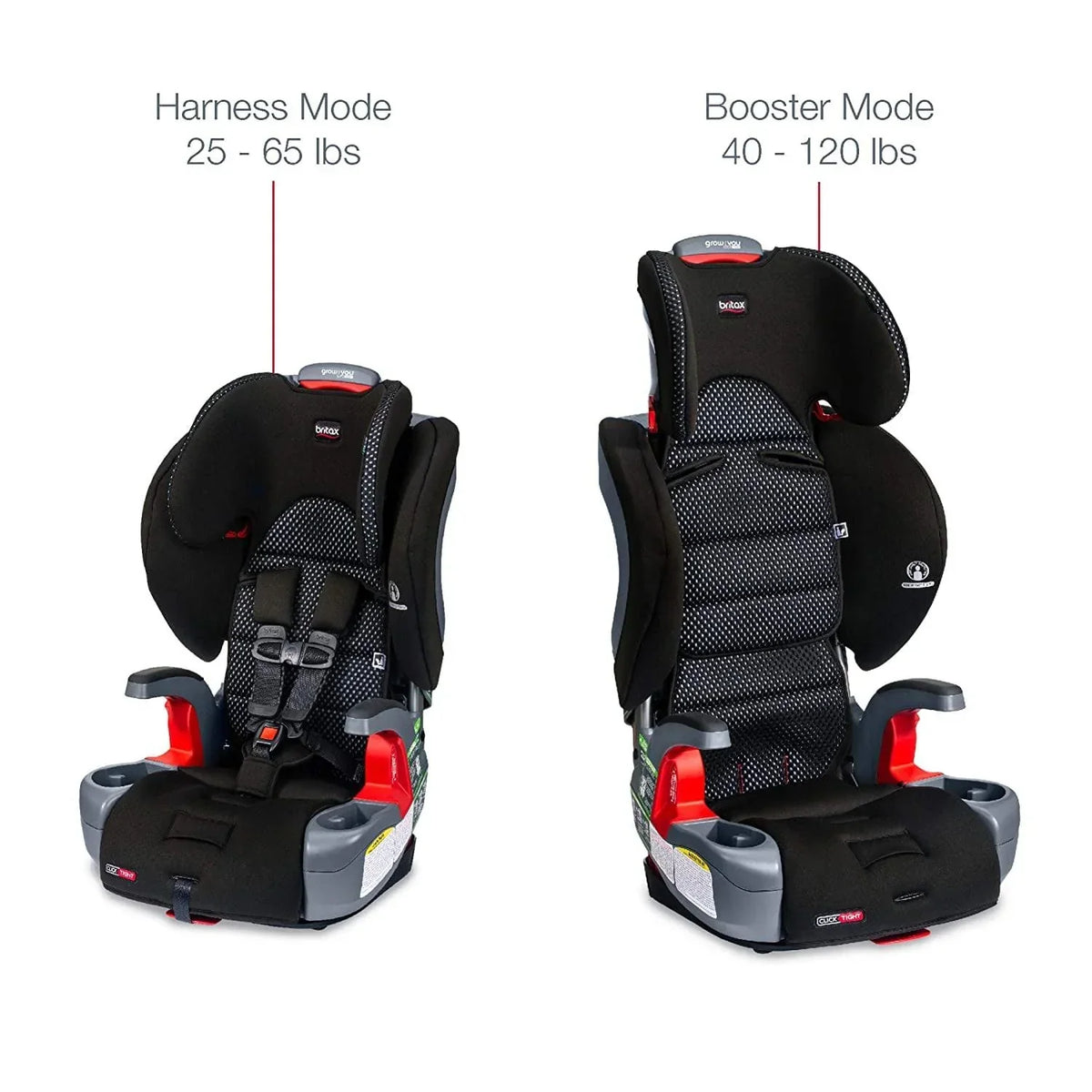 2026 NewBritax Grow With You ClickTight Harness-2-Booster Car Seat. 2-in-1 High Back Booster. Cool Flow Grey