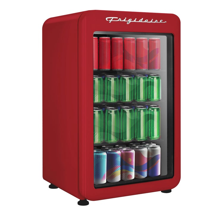 Frigidaire Retro Compact Fridge with Chiller, 3.3 cu. ft. Countertop Fridge with Built-In Bottle Opener, Compact Refrigerator for Office, Bedroom, Dorm Room or Cabin
