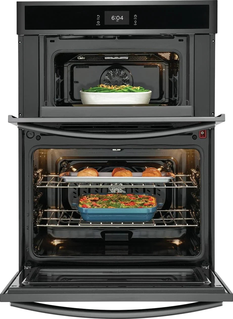 2026 NewFrigidaire Gallery GCWM3067AD 30 inch Black Stainless Wall Oven and Microwave Combination