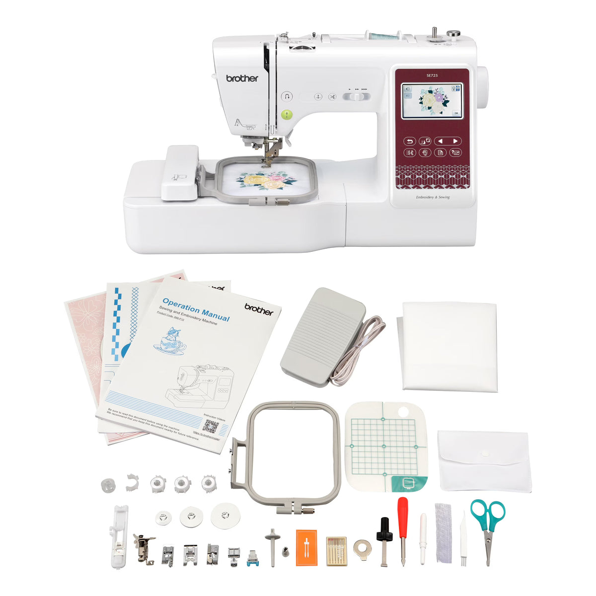 2026 NewBrother SE725 Sewing and Embroidery Machine with Artspira App, 50 Free Designs