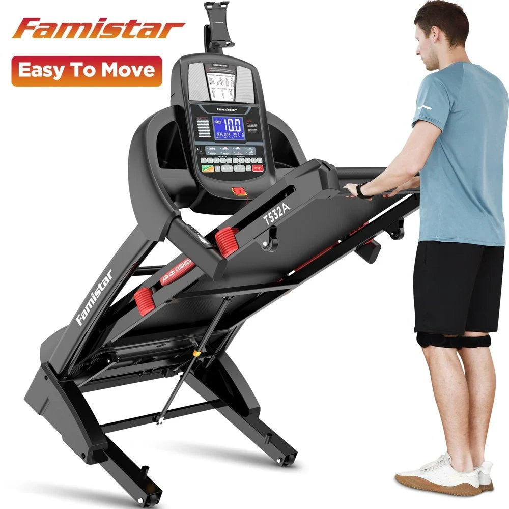 2026 NewFamistar Folding Treadmill for Home with 15 Levels Auto Incline, 300LB Capcity, 10MPH Fast Speed Controls