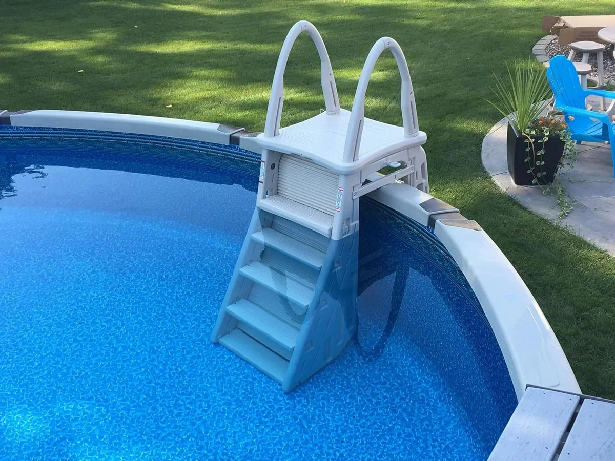 2026 Newconfer plastics a-frame 7200 above ground adjustable pool roll-guard safety ladder
