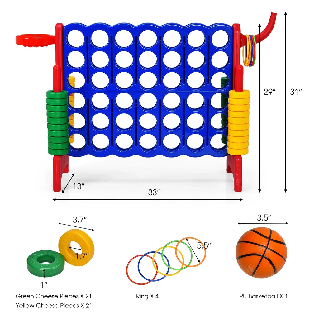 2026 NewCostway Giant 4 in A Row Jumbo 4-to-Score Game Set W/Storage Carrying Bag for Kids Adult