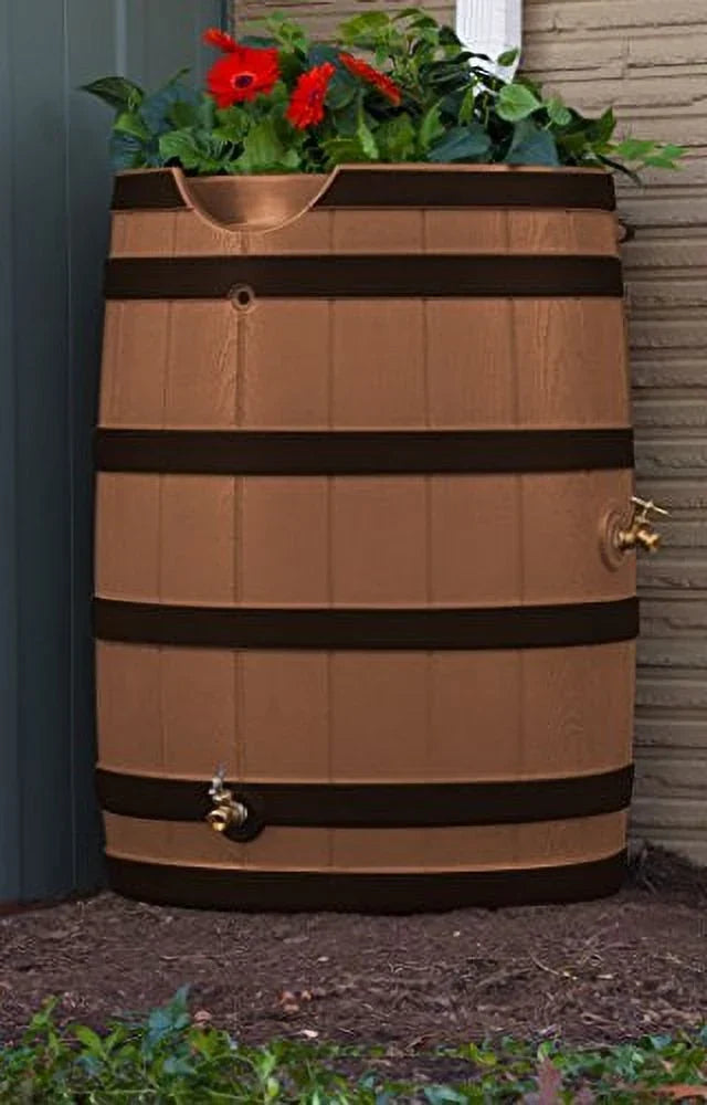 2026 NewGood Ideas Rain Wizard 65 Gallon Rain Barrel with Darkened Ribs - Terra Cotta