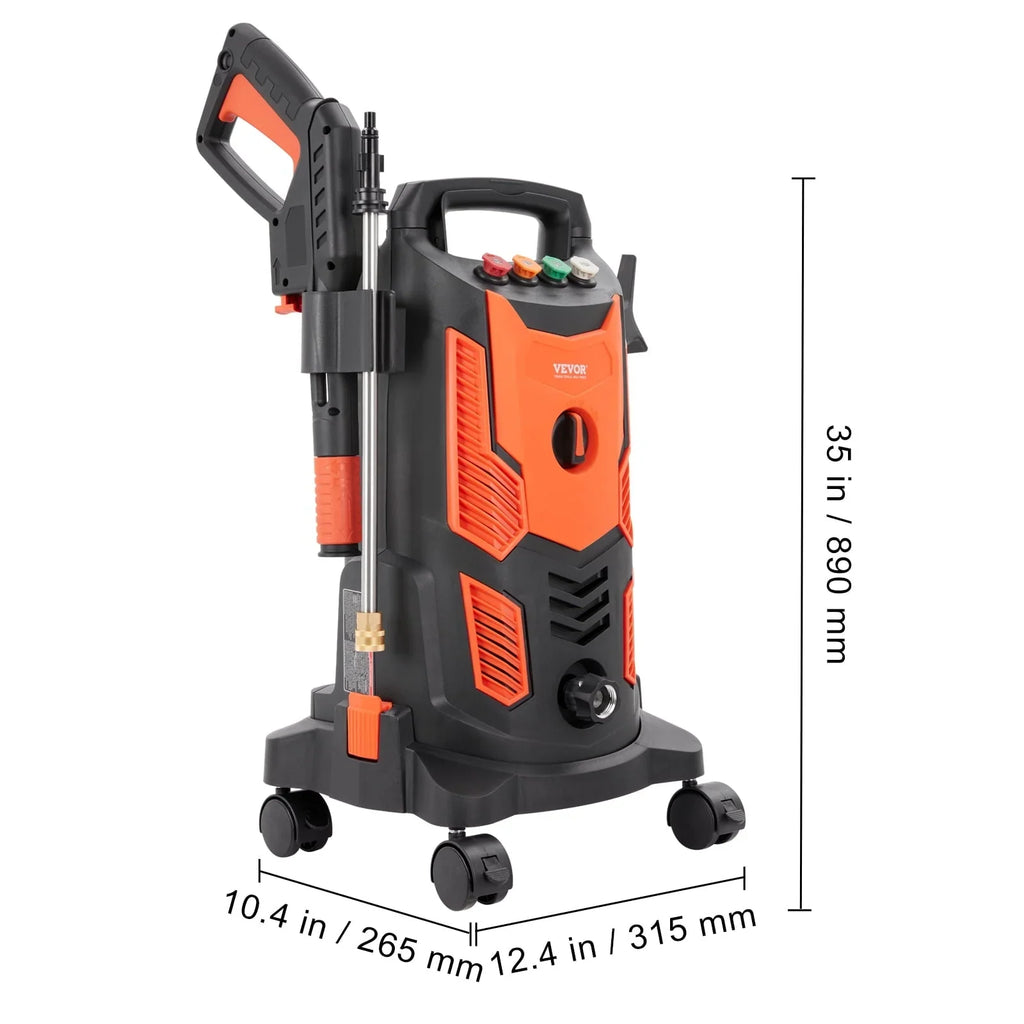 2026 NewBENTISM Electric Pressure Washer 2300 PSI 1.9 GPM 1900W Cold Water Wheeled
