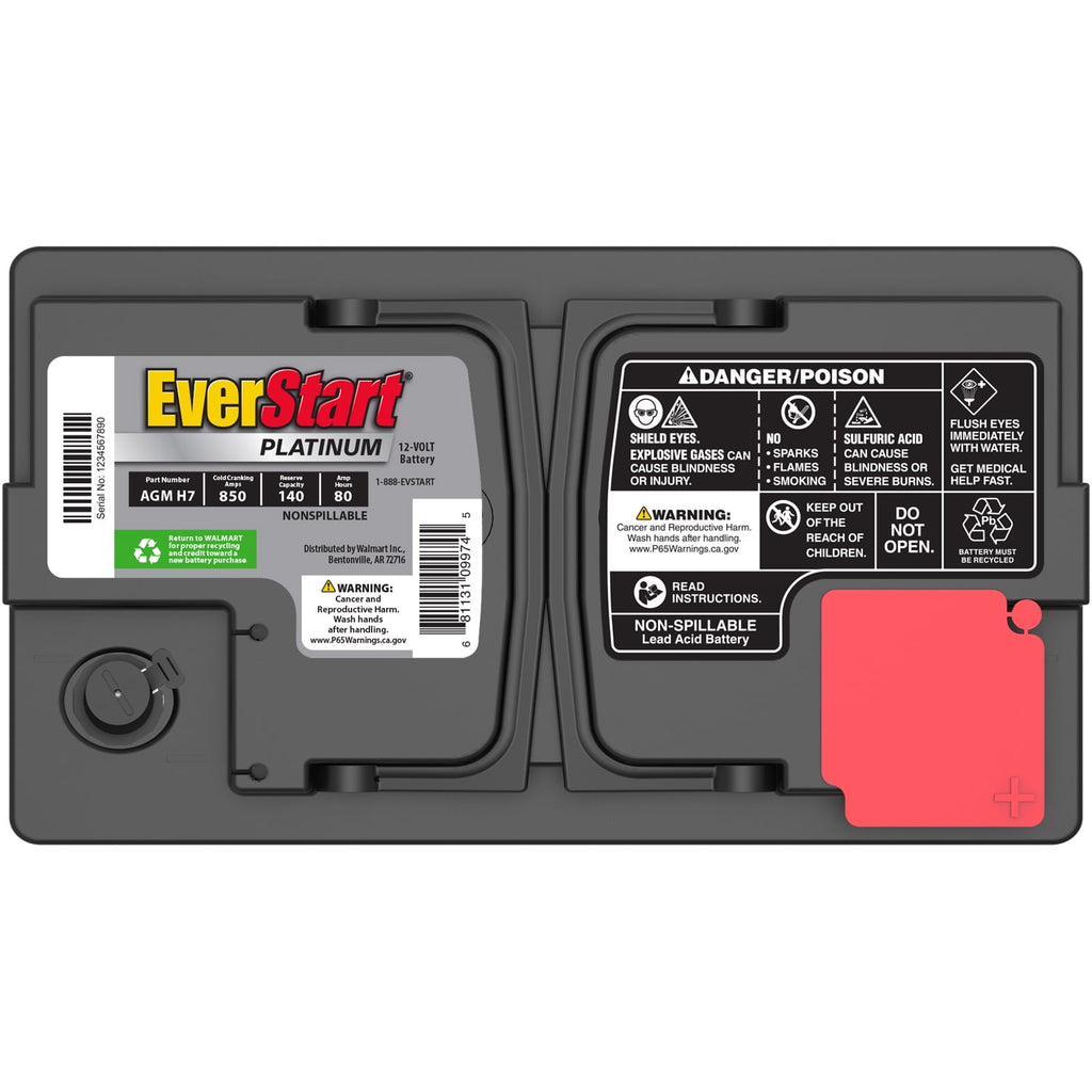 EverStart Platinum AGM Automotive Battery, Group Size H7 / LN4 / 94R, 12 V, 850 CCA