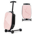 2026 NewAdvwin Scooter Luggage for Kids & Adults, Hardside Ride on Suitcase for Kids Ages 4-15 Multifunctional Lightweight Foldable Carry on Luggage with Wheels Ride on for Children Teenagers, Pink