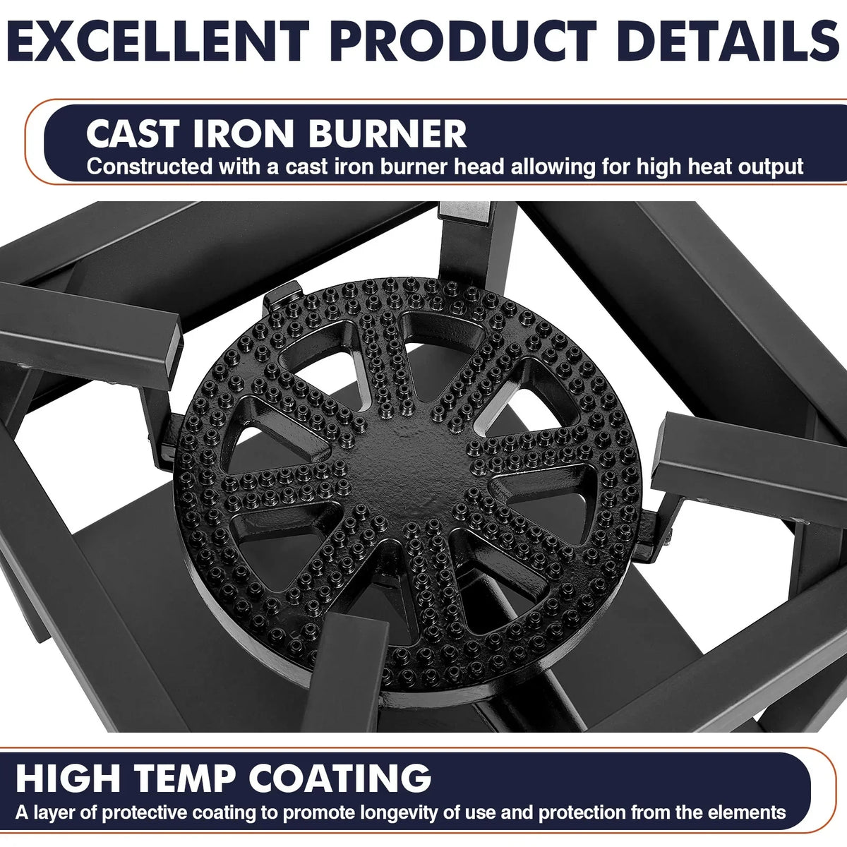 2026 NewFrizi 1-Burner Propane Gas Outdoor Stove �C 260,000 BTU, 0-30 PSI Adjustable Regulator & Steel-Braided Hose
