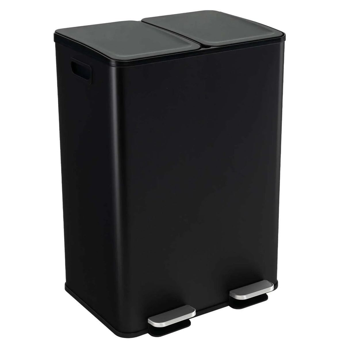 2026 NewCostway 16 Gallon Dual Step Trash Can Recycle Bin Stainless Steel Bucket Pedal Silver