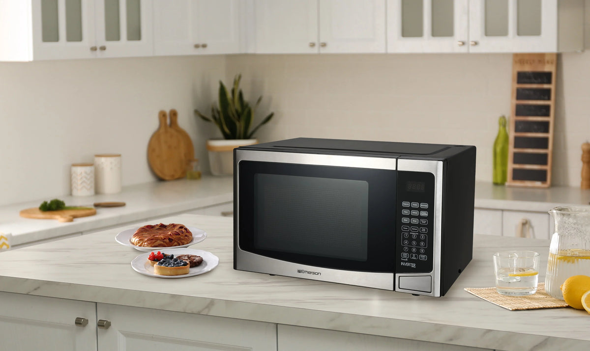 2026 NewEmerson 1.2 Cu Ft, 1000W Stainless Steel Countertop Microwave Oven with Inverter Technology, Touch Control, MWI1212SS