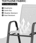 2026 NewAtaucjin Stackable Dining Chairs Set of 4, High-Back Patio Dining Chairs Set, Outdoor Chairs with Textilene Fabric & Metal Frame for Lawn Backyard