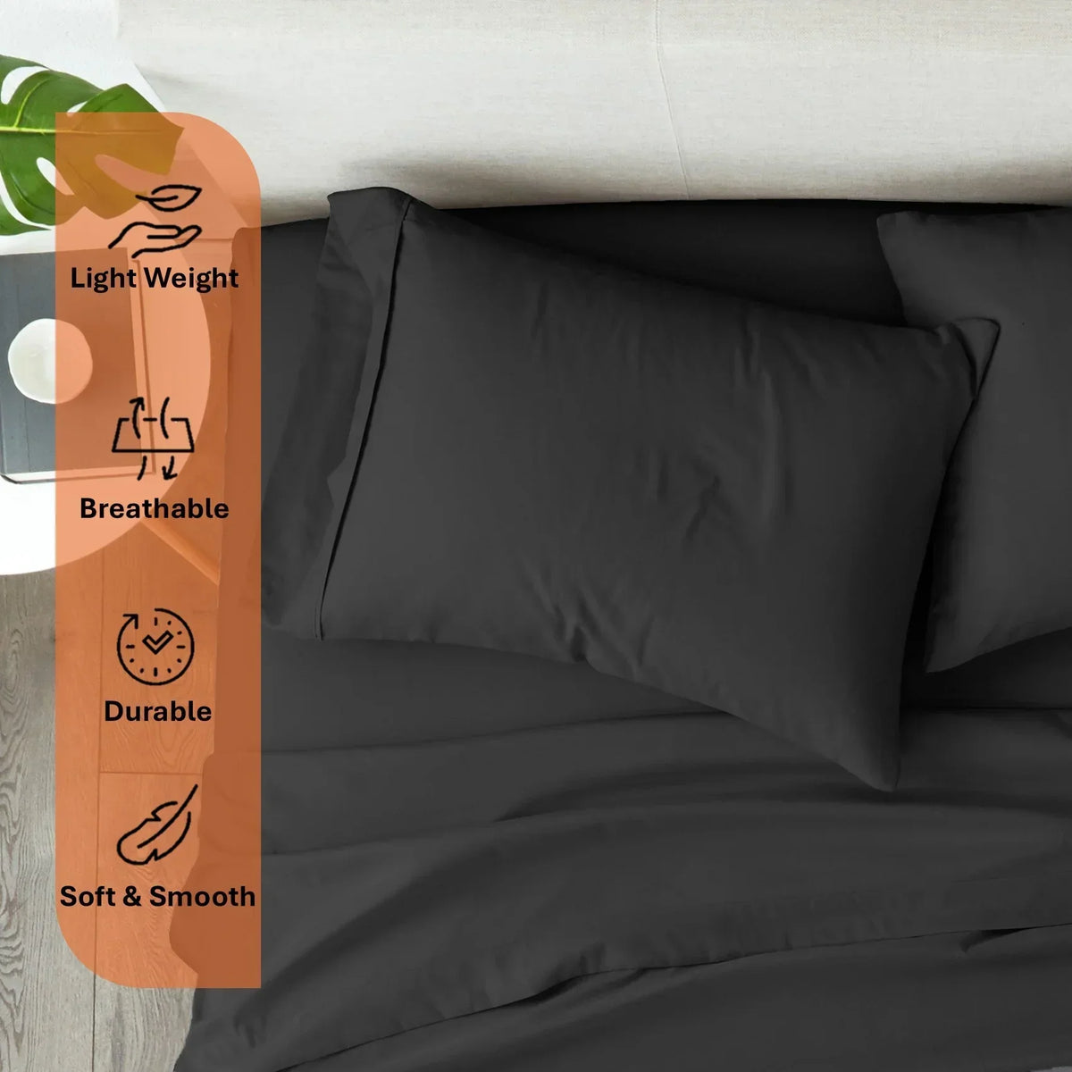 2026 New600 Thread Count, 100% Giza Egyptian Cotton Bedding Set, 4-PC Sheets Set, 15 Inch Deep Pocket of Fitted Sheet, Soft Sateen Weave Breathable - Black, Twin
