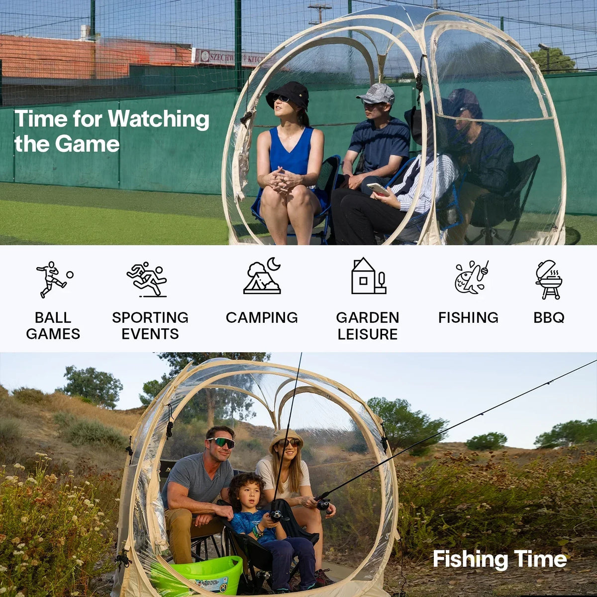 2026 NewEighteenTek Four-Person Weatherproof Pop-Up Sports Pod Tent Shelter