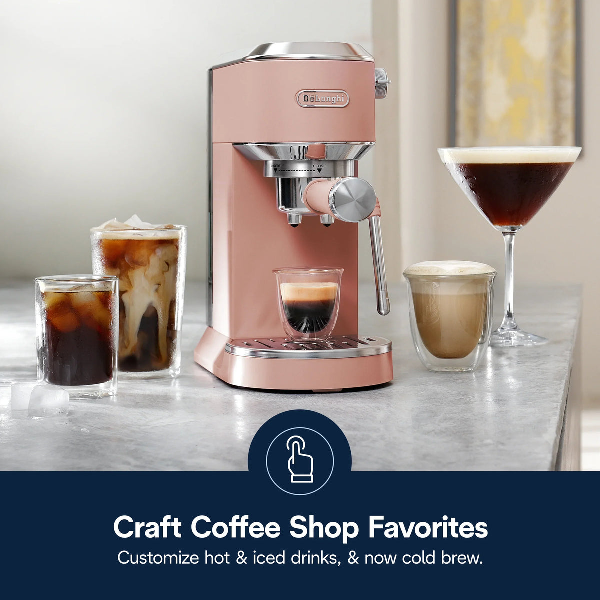 2026 NewDe’Longhi Dedica Duo Espresso Machine, Compact Size with Built in Frother for Latte Art, Brew Espresso, Cold Brew, Lattes & More, Stainless Steel