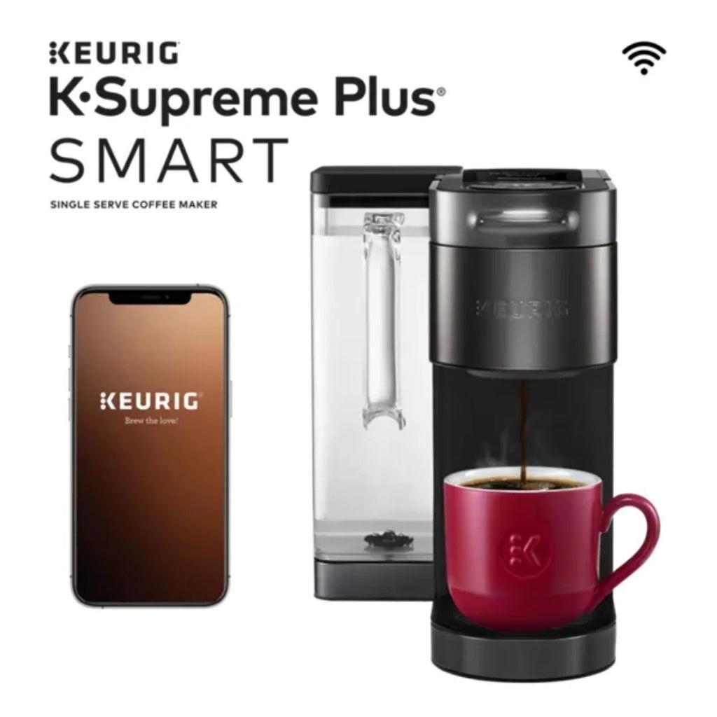 2026 NewKeurig K-Supreme Plus Smart Single Serve Coffee Maker with BrewlD, 5 Cup Sizes, 5 Brewing Options, and 6 Temperature Settings (Black Stainless)