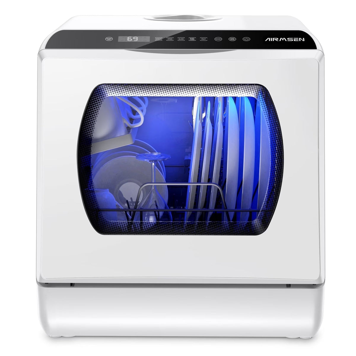 2026 NewAIRMSEN Portable Countertop Dishwasher with 5-Liter Built-in Water Tank and Air-Dry Function, 5 Washing Programs Mini Dishwasher, AE-TDQR03
