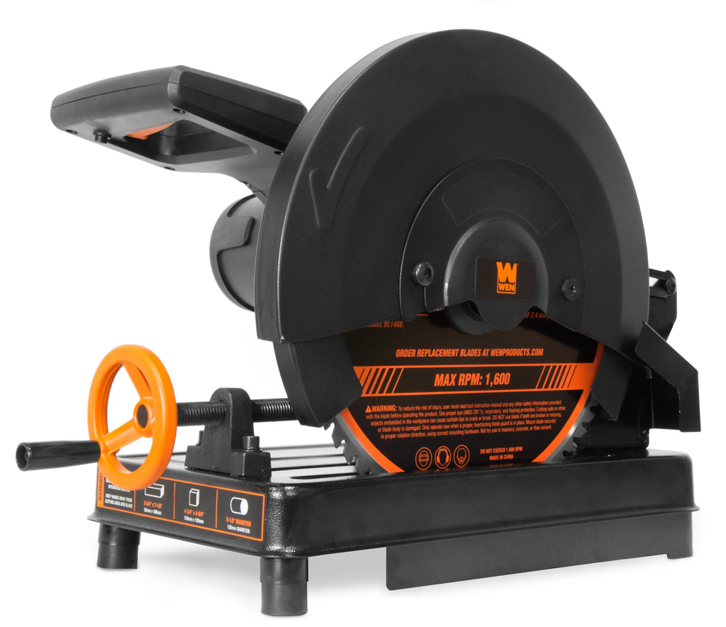 2026 NewWEN Products 15-Amp 14-Inch Multi-Material Cut-Off Chop Saw with Carbide-Tipped Metal-Cutting Saw Blade