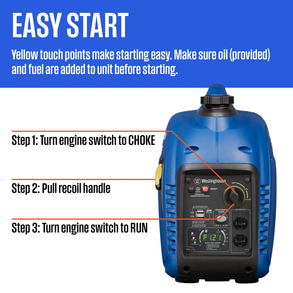 2026 NewWestinghouse 2800 Peak Watt Super Quiet & Lightweight Portable Inverter Generator, Gas Powered, Parallel Capable, Long Run Time