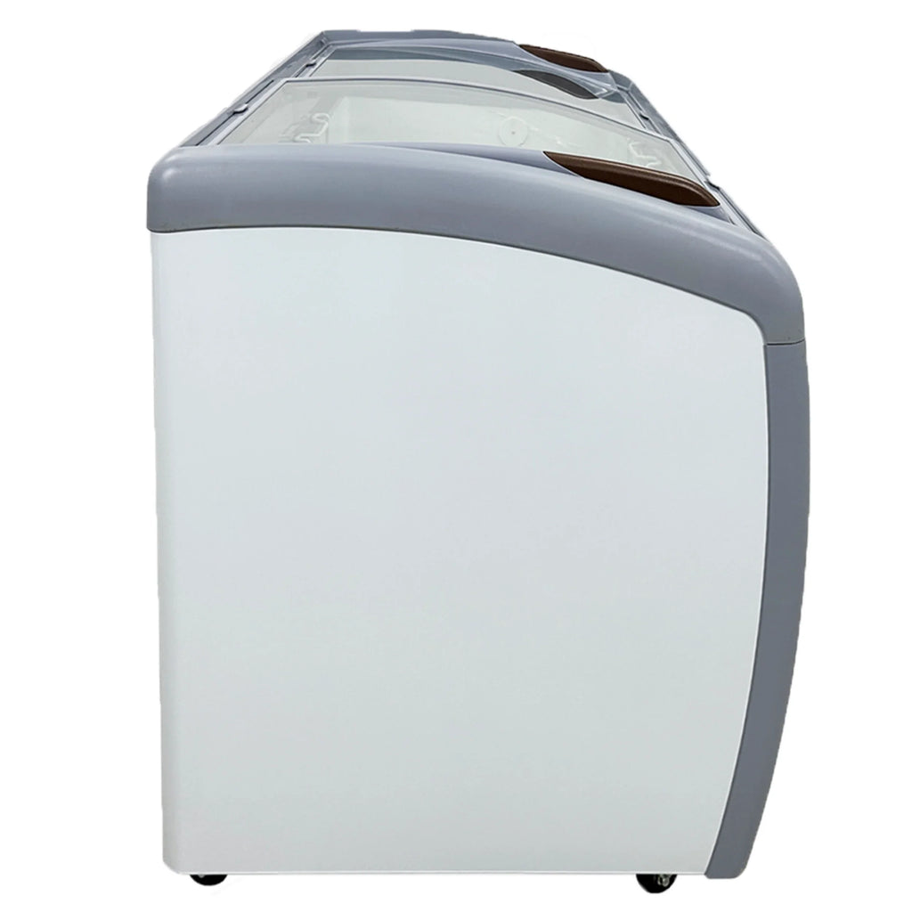 2026 NewNSF 60 in. W 11.7 Cu. ft. Commercial Freezer, Curved Glass Door Display Chest Freezer in White