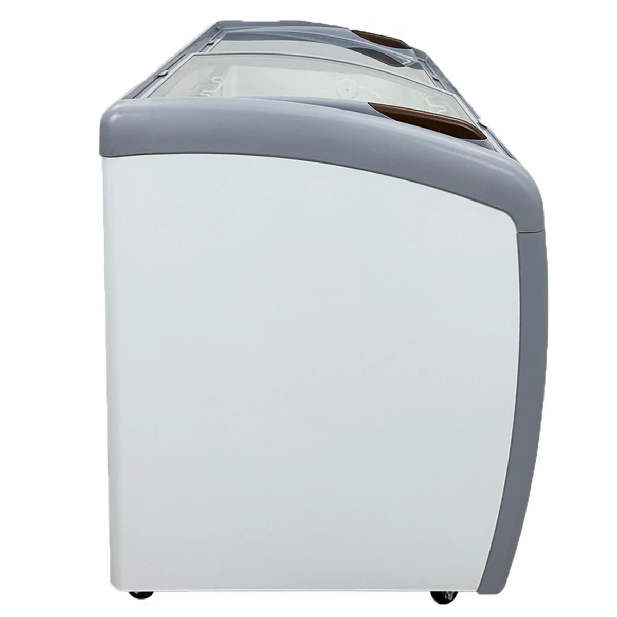 2026 NewNSF 60 in. W 11.7 Cu. ft. Commercial Freezer, Curved Glass Door Display Chest Freezer in White