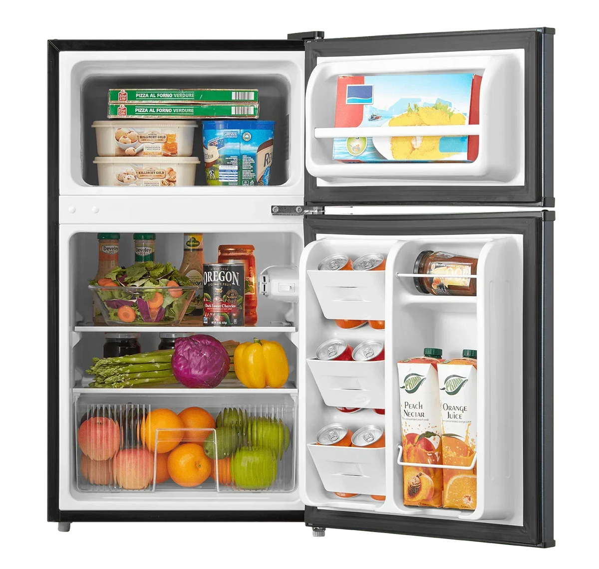 2026 NewArctic King 3.2 Cu ft Two Door Mini Fridge with Freezer, Stainless Steel, E-Star, ARM32D5ASL