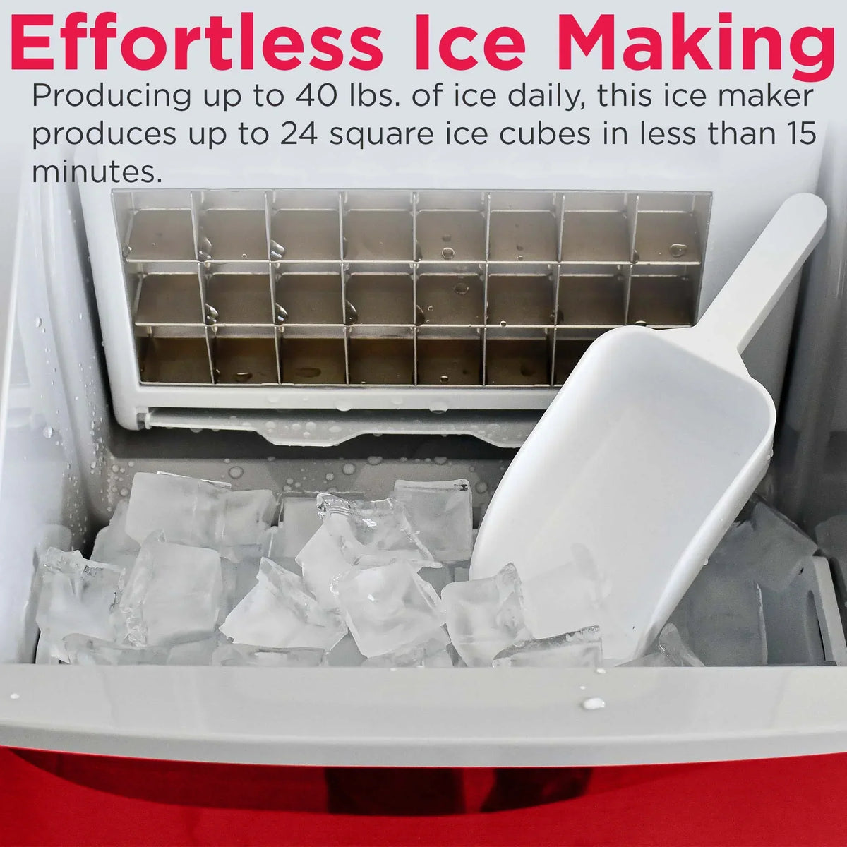 2026 NewFrigidaire 40lbs. Countertop Clear Square Ice Maker - Stainless Steel