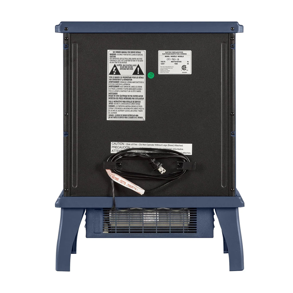 2026 NewClassicFlame 17.5"W Infrared Quartz Electric Stove Heater, Insignia Blue