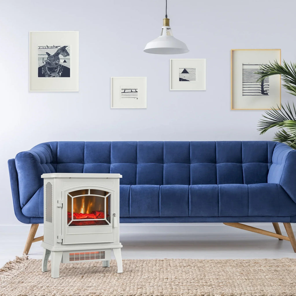 2026 NewClassicFlame 17.5"W Infrared Quartz Electric Stove Heater, Insignia Blue