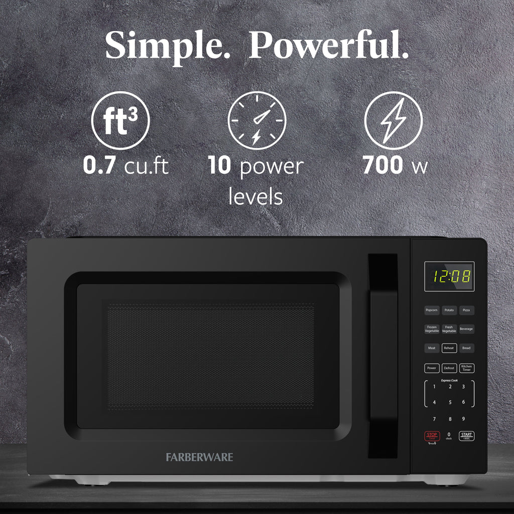 2026 NewFarberware 1.1 Cu. Ft. 1000-Watt Compact Microwave Oven, Black