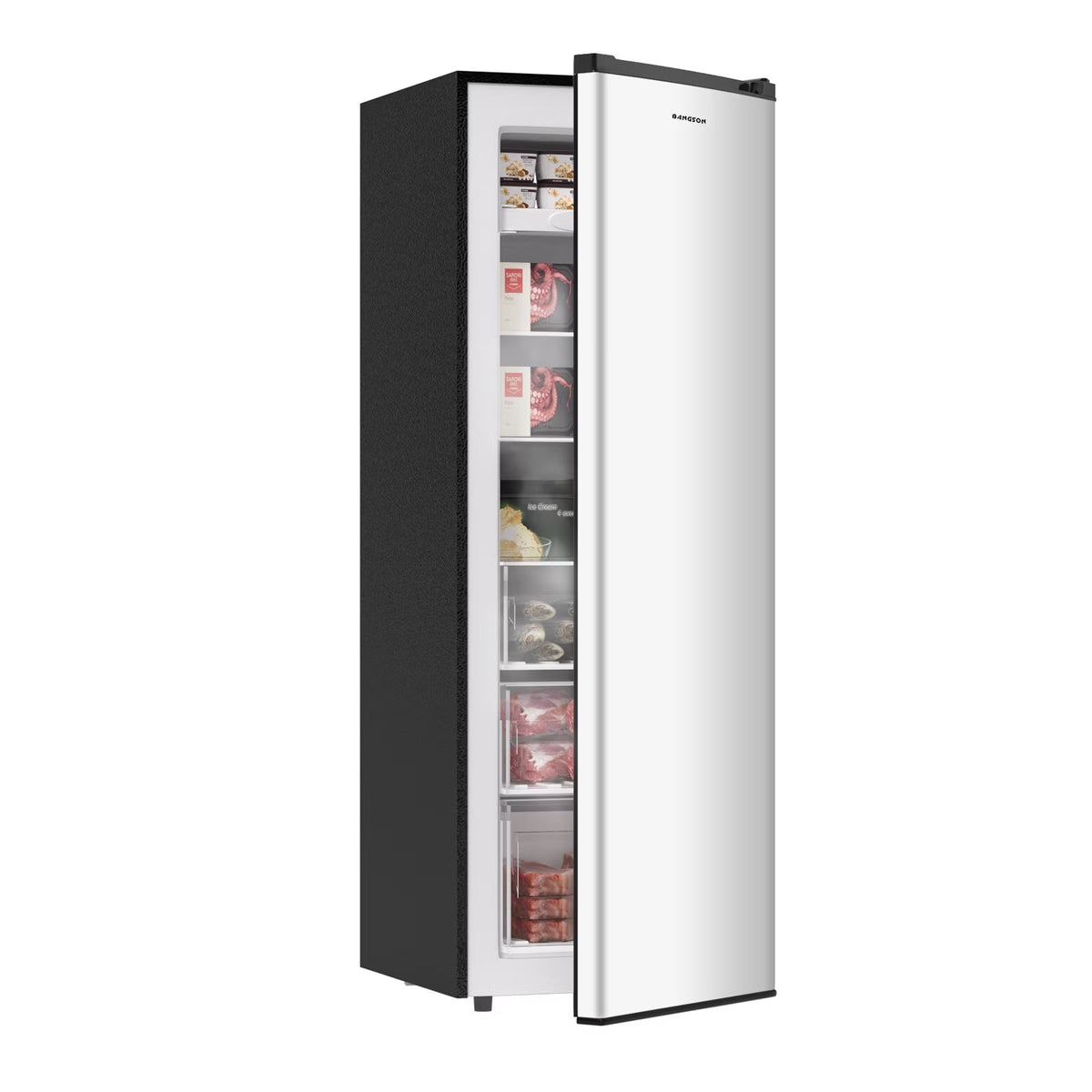 2026 NewBANGSON Upright Freezer, 7.0 Cu.ft Freestanding Freezer, Convertible Upright Freezer/Refrigerator, Single Door for Kitchen, Office, Apartment, Silver