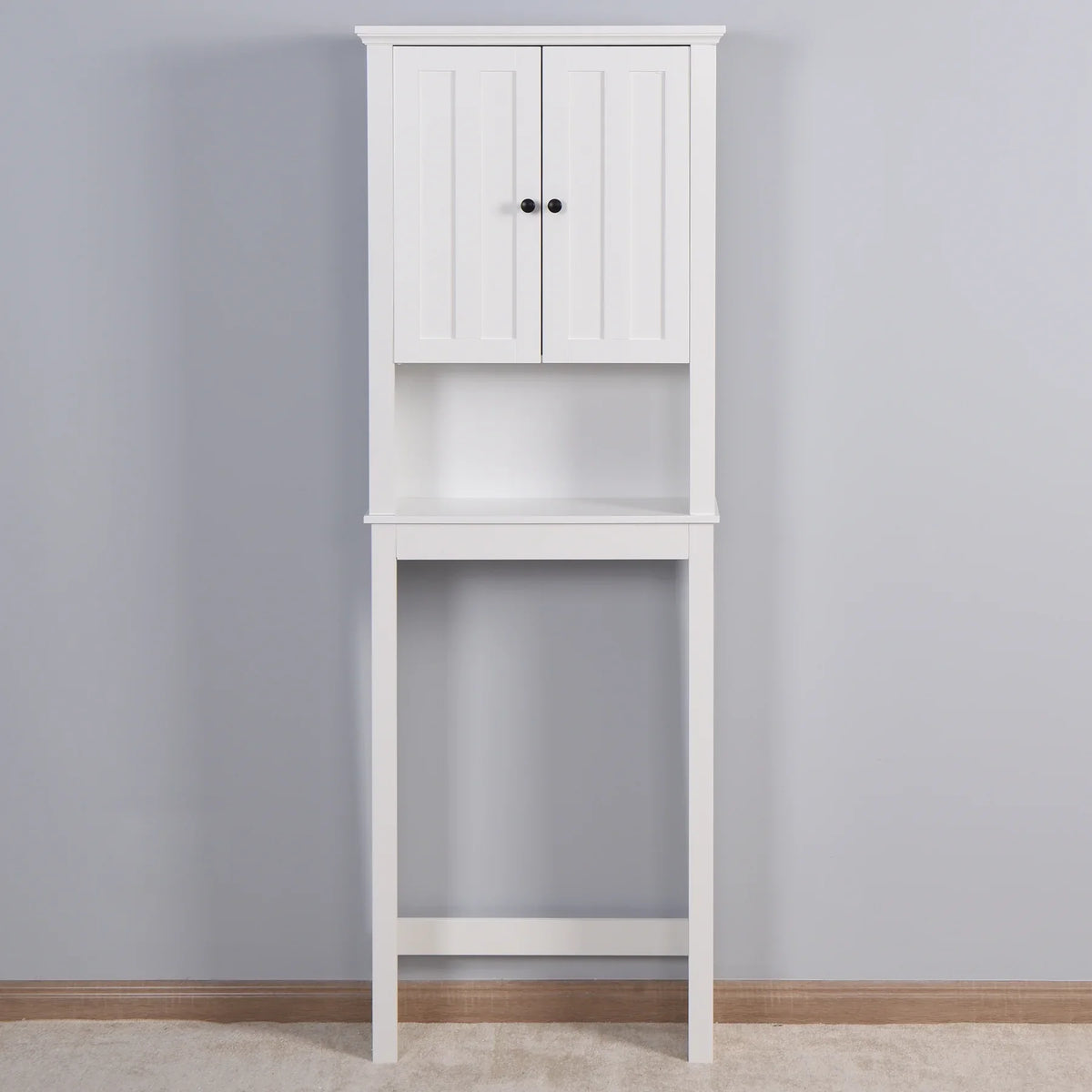 2026New Ktaxon 67"H Over The Toilet Storage, Bathroom Space Saver, Bathroom Cabinet with Double Door & Adjustable Shelves, White
