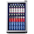 2026 NewEUHOMY 145 Can Beverage Refrigerator and Mine Cooler with Glass Door with Adjustable Shelves