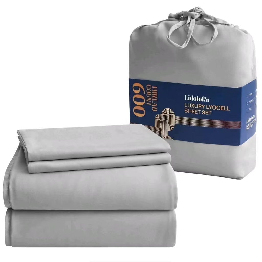 2026 New Lidoloka Luxury Lyocell Bed Sheets Set 4Pcs Queen Size for Adult,Cool&Soft,16" Deep Pocket,White