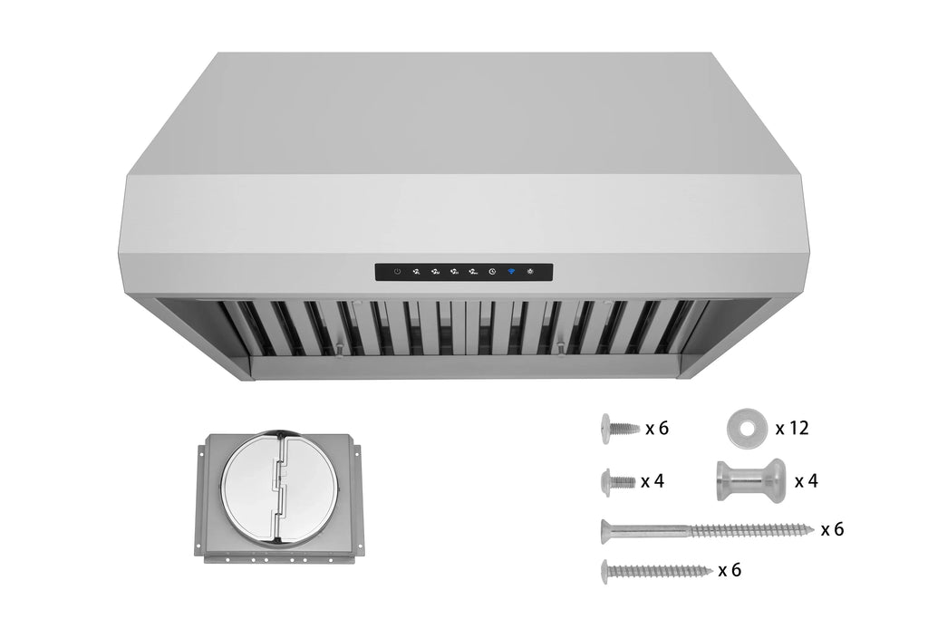 2026 New Hauslane | PRO Series PRO500 36" | Versitile Under Cabinet or Wall Mounted Range Hood | with Smart App Control and LED in Stainles Steel