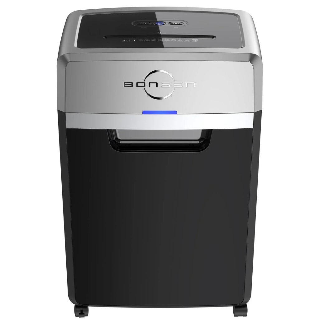 2026 NewBonsen 24 Sheet Heavy Duty Cross Cut Shredder for Office | Commercial Shredder with 9 Gallons Bin