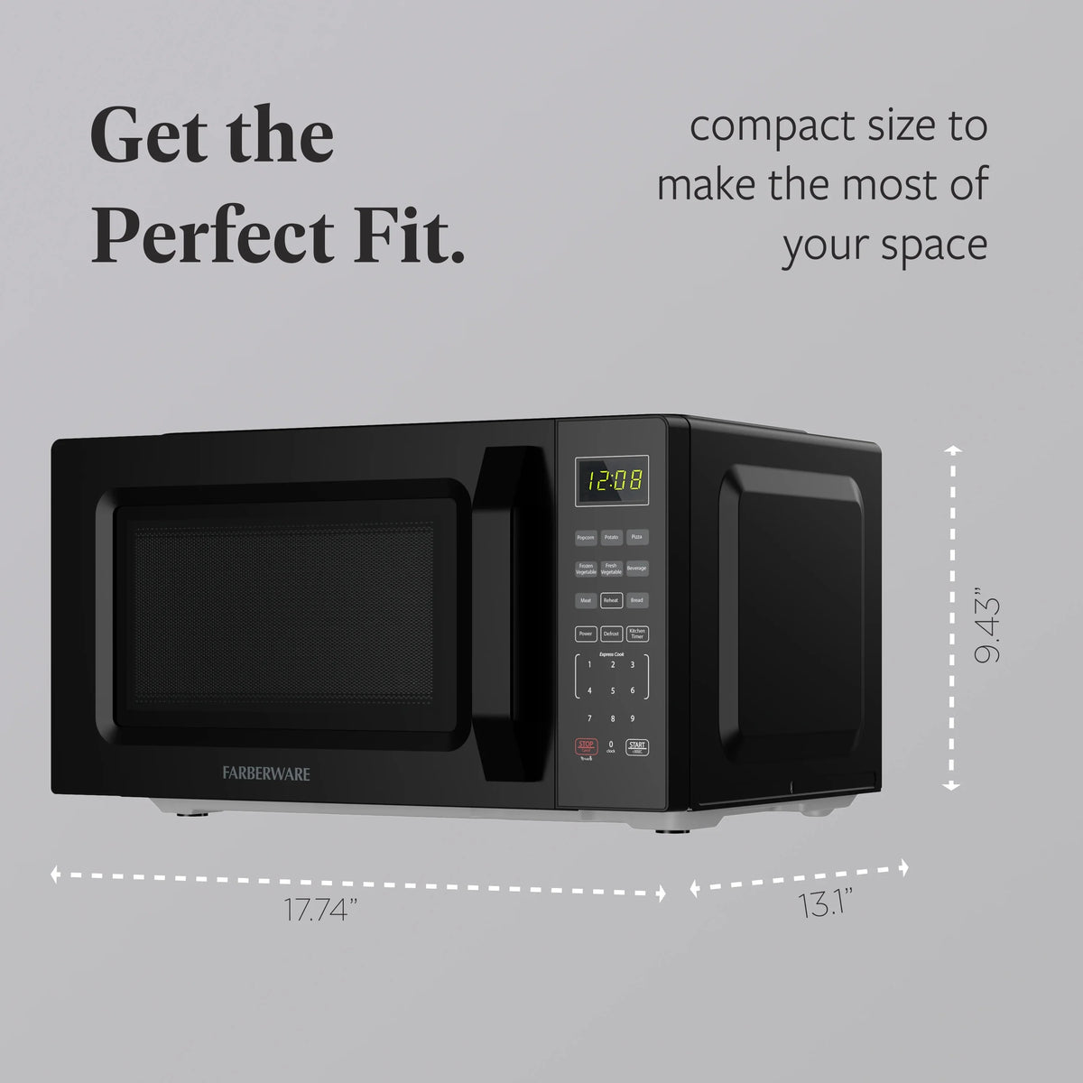 2026 NewFarberware 1.1 Cu. Ft. 1000-Watt Compact Microwave Oven, Black